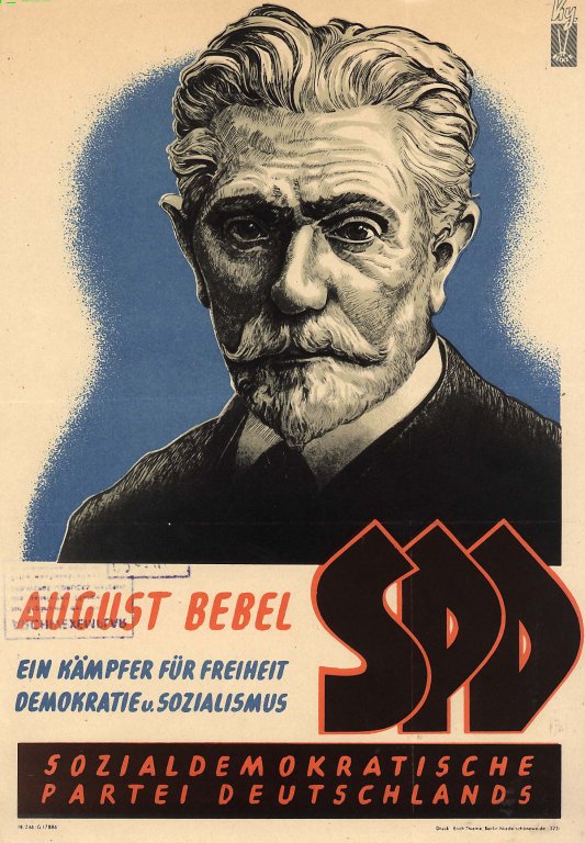 A1 Sozialist sein heißt 1948 August Bebel Sozialdemokratie Poster Plakat SPD 