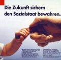 Werbeplakat (1992):Die SPD steht für ein funktionierendes Sozialsystem in Ost und West.