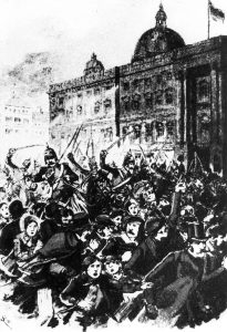 Für die Freiheit, gegen die Monarchie: Barrikadenkampf in Berlin im März 1848. Bildrechte: frei