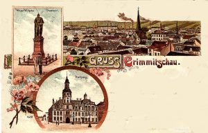 Die Postkarten-Idylle von Crimmitschau um 1900 mit seiner industriellen Moderne und städtischem Leben trügt… (Bildrechte: unbekannt)
